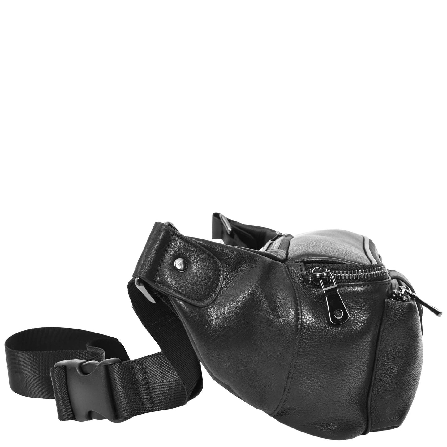 Real Leather Bum Bag Milan Black 3