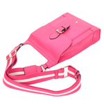 Womens Cross Body Leather Messenger Travel Bag HOL33 Pink 4