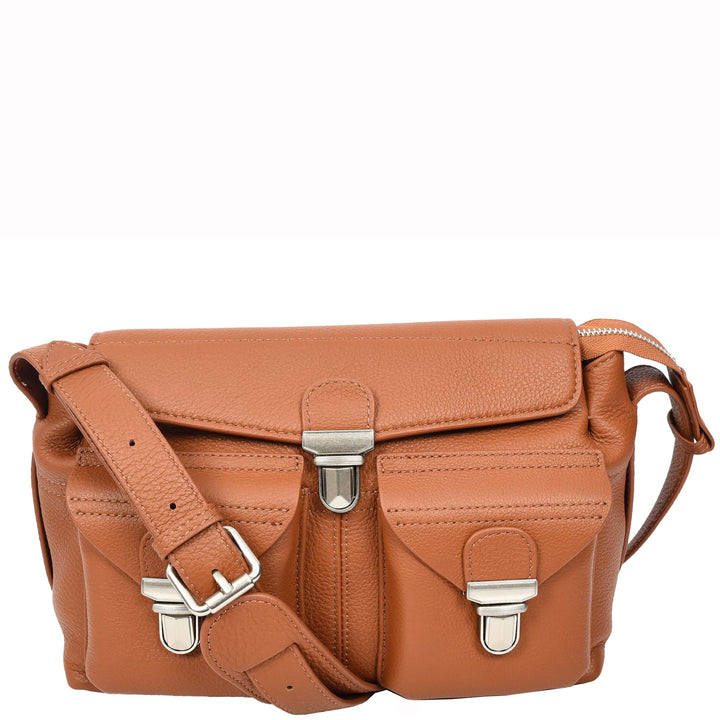 Women's Real Leather Satchel Shoulder Bag Adjustable Strap Renee Tan 4