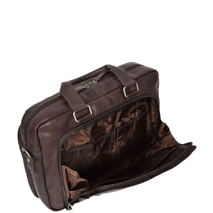 Copy of Mens Leather Laptop Organiser Briefcase HL341 Brown 5