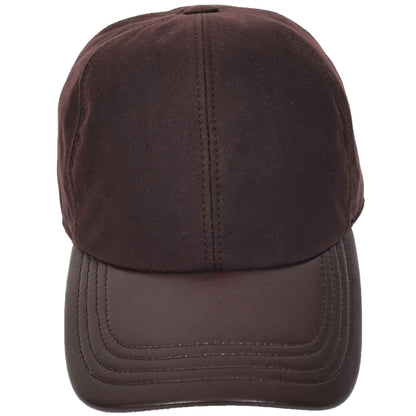 Classic Hat Leather Canvas Baseball Cap Brown 3