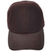 Classic Hat Leather Canvas Baseball Cap Brown 3