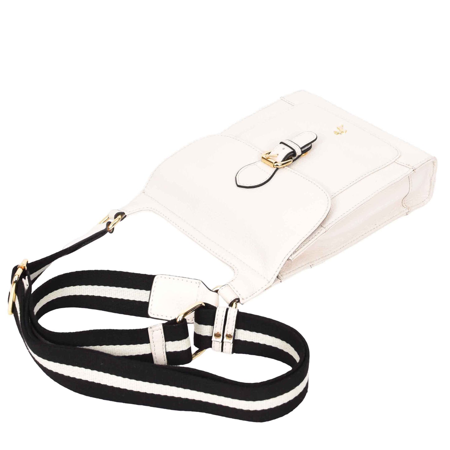 Womens Cross Body Leather Messenger Travel Bag HOL33 White 4