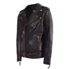 Mens Real New Zealand Leather Biker Style Jacket Zip Brando NELSON 3