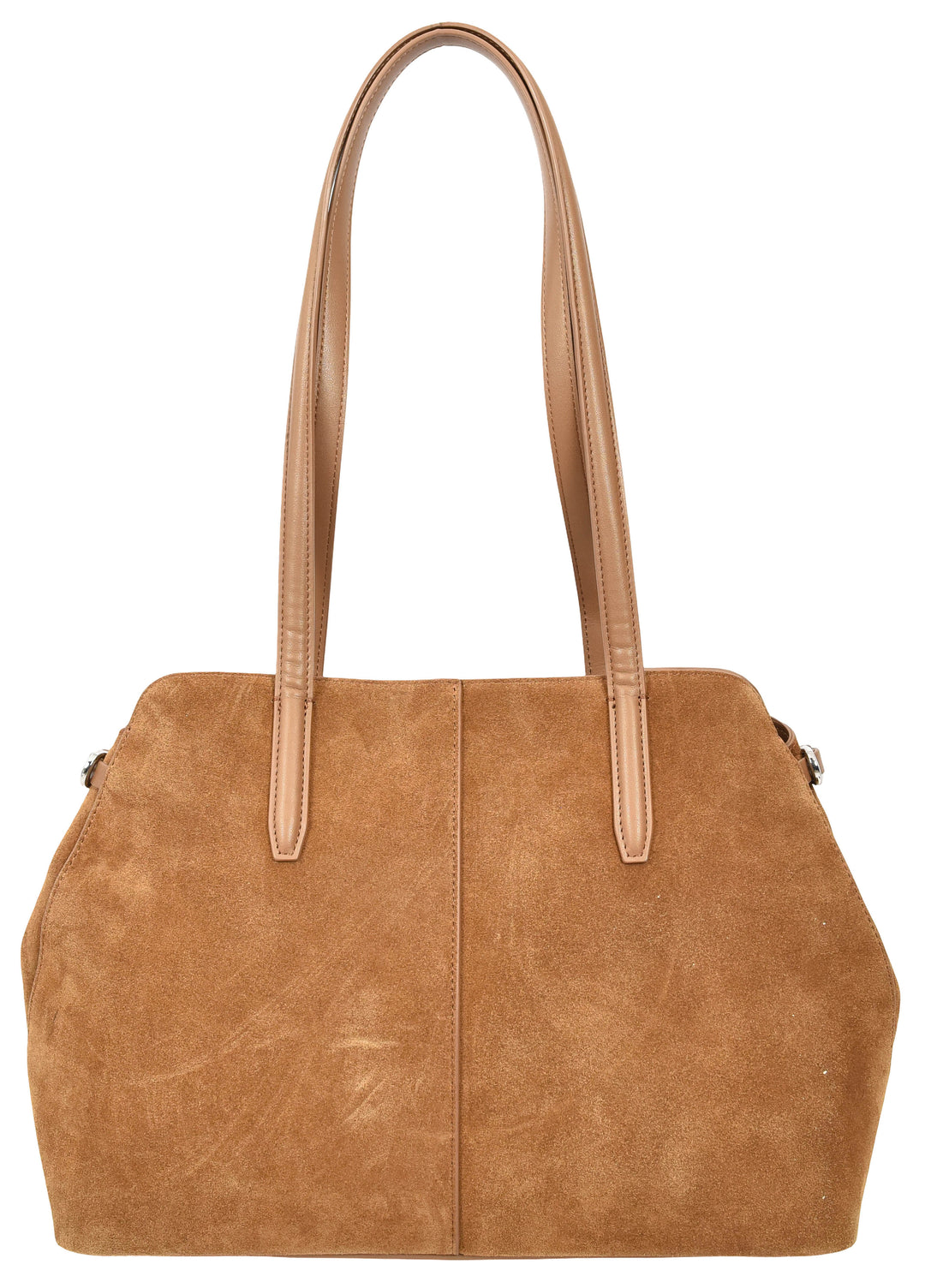 Womens Suede Tote Bag Elegant Shoulder Handbag Ilara Tan 3