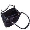 Womens Leather Suede Shoulder Bag Zip Large Navy Hobo Audrey 4
