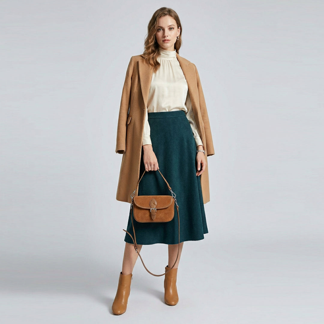 Women’s Real Suede Crossbody Bag Small Handbag Elodie Tan 2