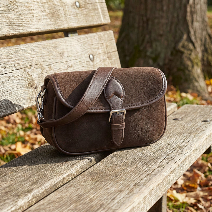 Women’s Real Suede Crossbody Bag Small Handbag Elodie Coffee