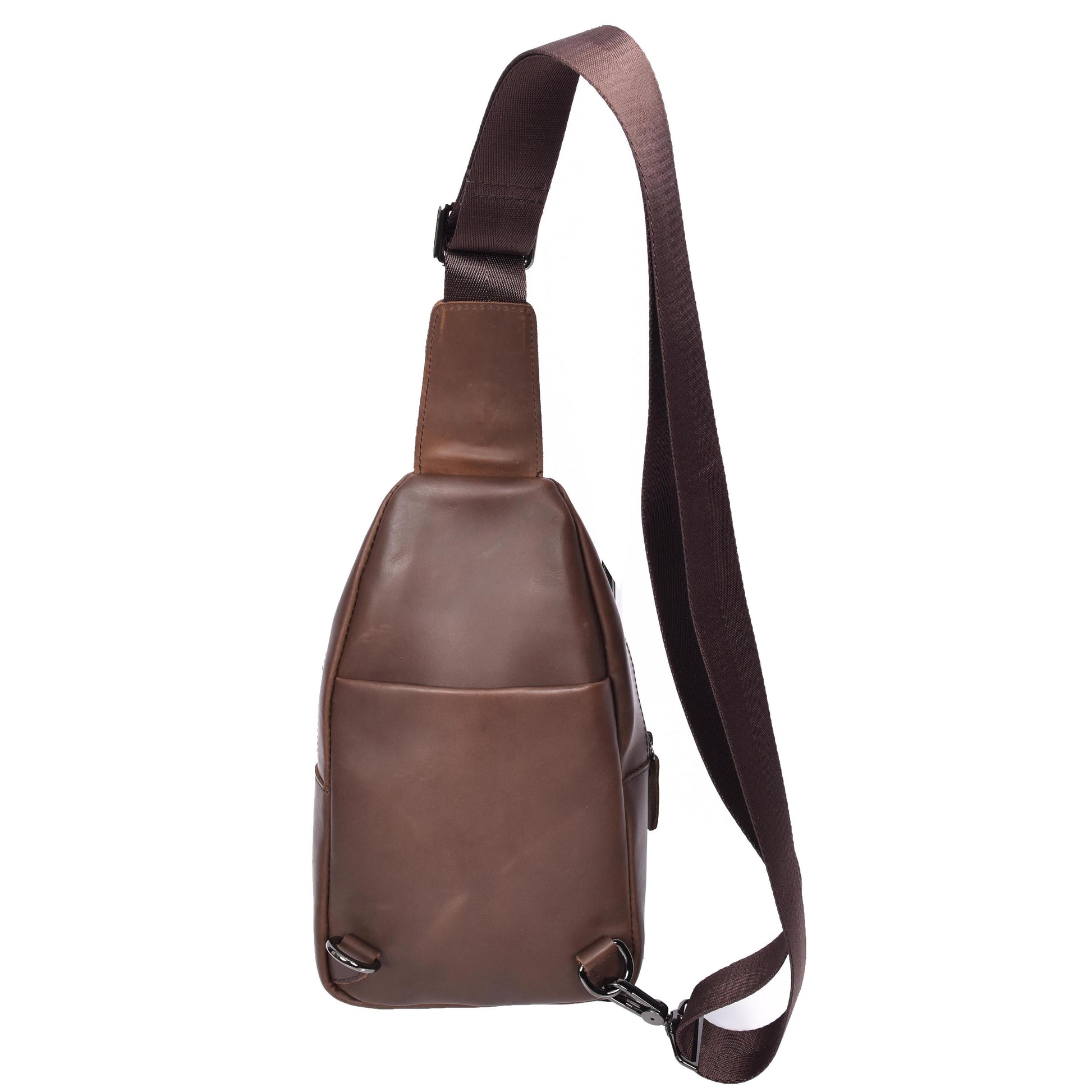 Real Leather Cross Body Chest Bag Phoenix Brown Hunter-2