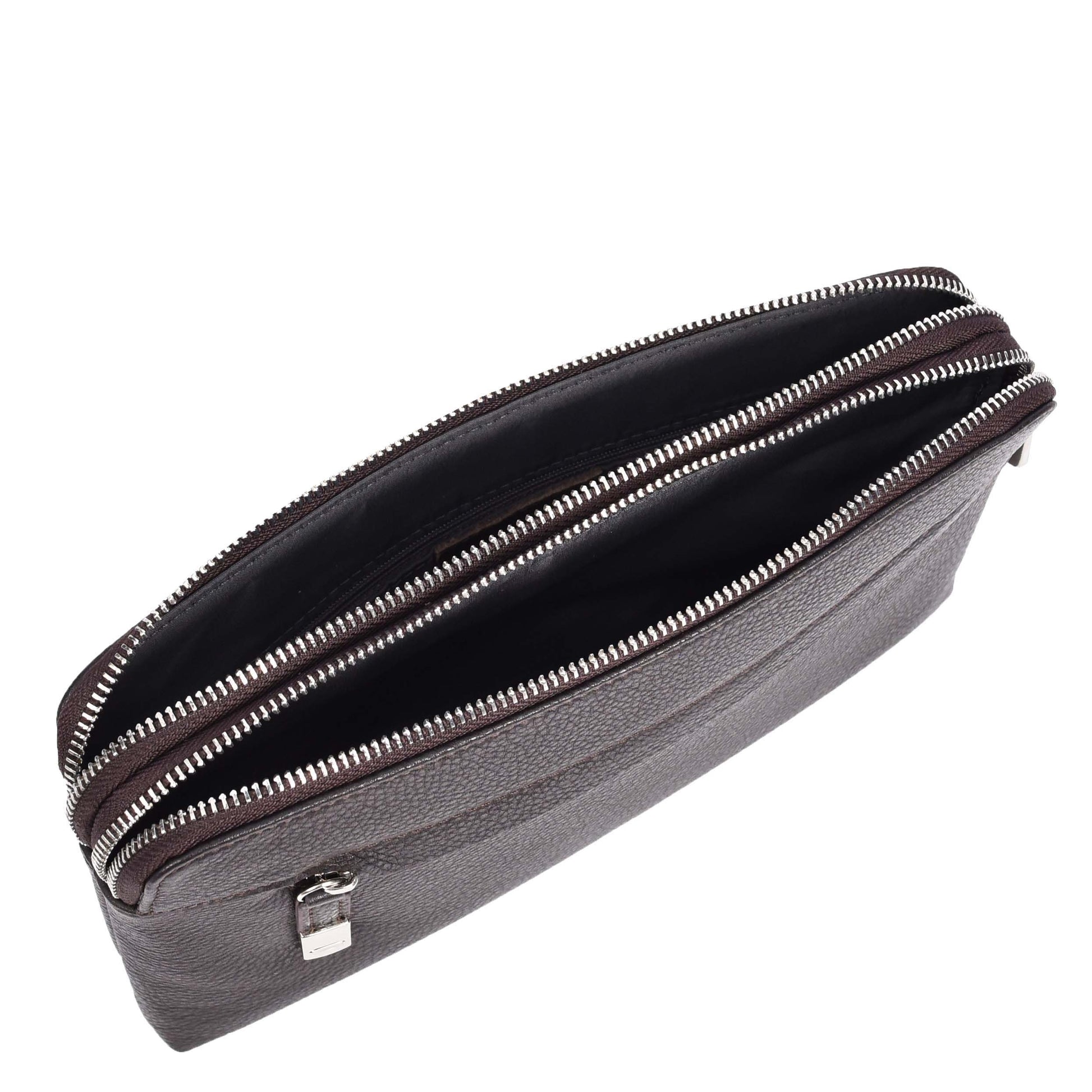 Real Leather Pouch Wrist Bag Stirling Brown-6