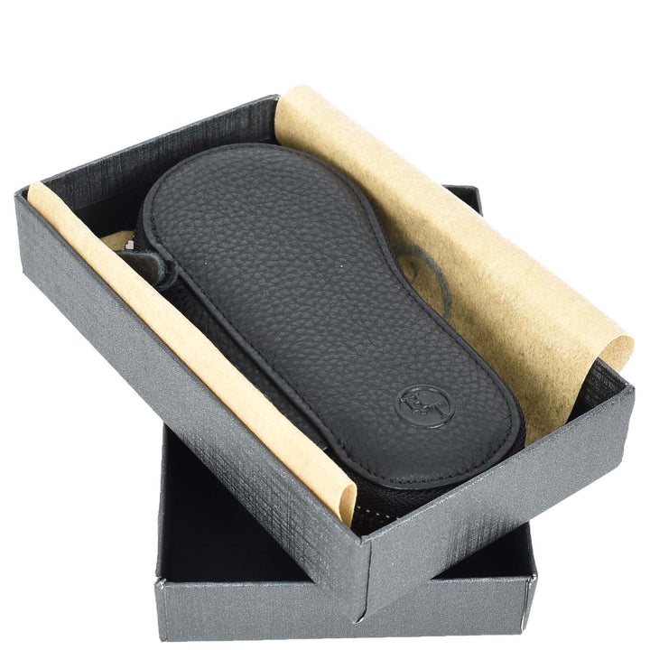 Genuine Leather Key Case Wallet Zip Around Organiser Pouch Vasto Black-4