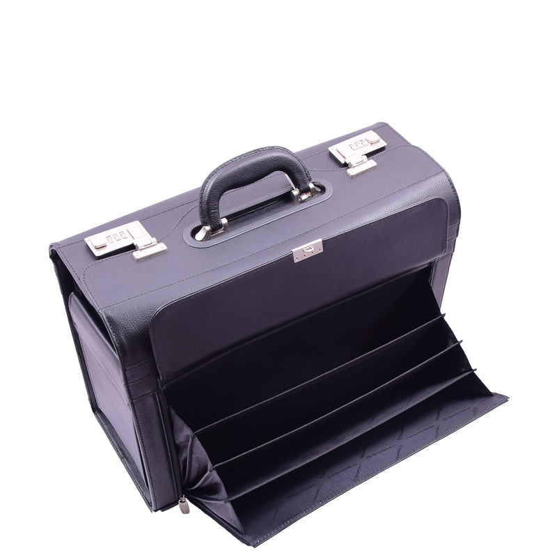 Pilot Case Faux Leather File Organiser Bag HOL2007 Black 5