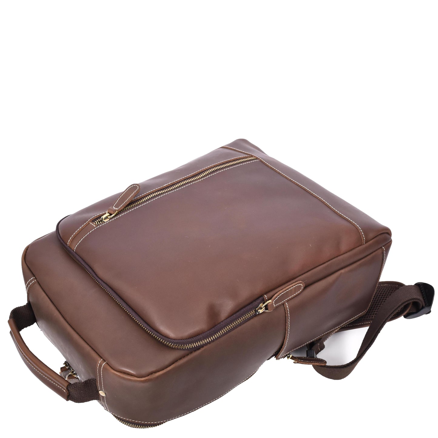 Mens Real Leather Backpack Large Size Laptop Travel Rucksack Cliff Brown Hunter-6