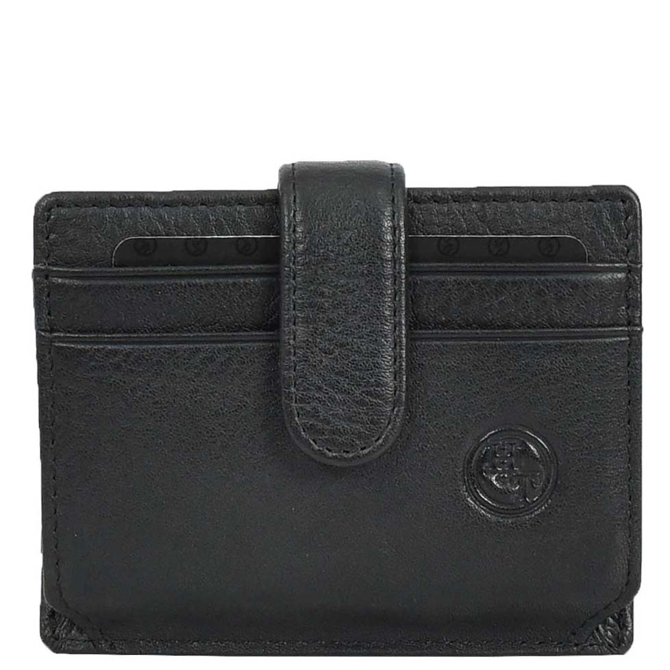 Genuine Leather Credit Card Holder Accordion Card Case Style Wallet Arosa Black-2