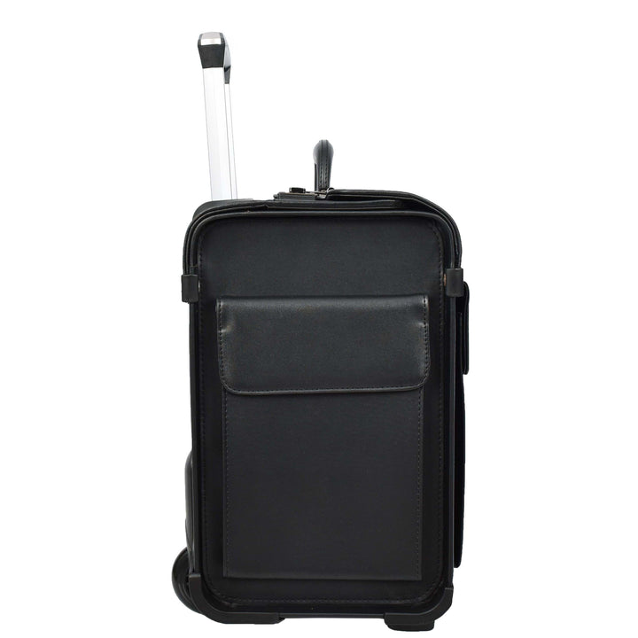 Pilot Case 2 Wheeled Faux Leather Lightweight Business Cabin Travel Bag Toulon Black