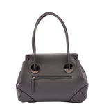 Leather Shoulder bag For Women Zip Medium Tote Handbag Susan Grey 5