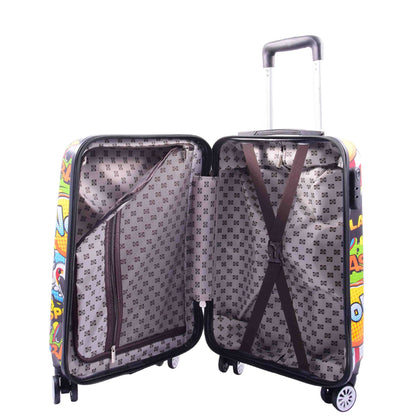 Four Wheels Hard Shell Comic Print Luggage BOGOTA 5