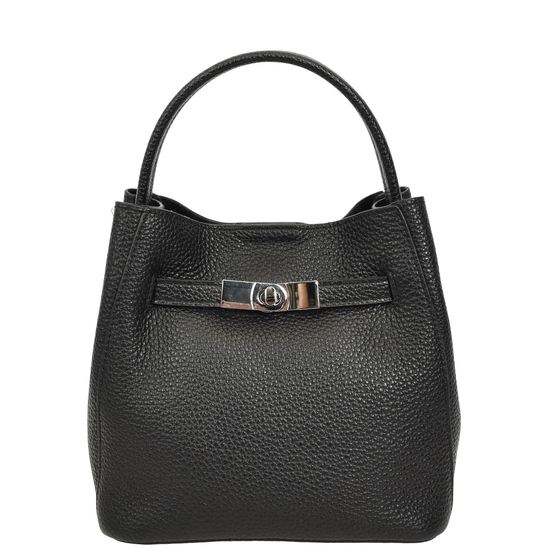 Women’s Small Handbag with Detachable Strap & Removable Zip Pouch Stacey Black 8