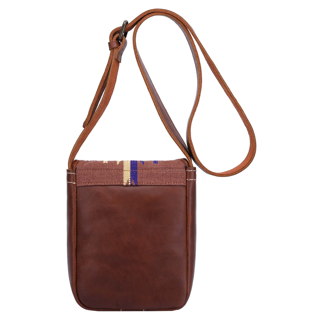 Womens Real Leather Small Sling Cross Body Bag Pouch H8008 Tan 2