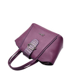 Womens Fashion Leather Handbag Adjustable Strap Bag JANE Purple 5