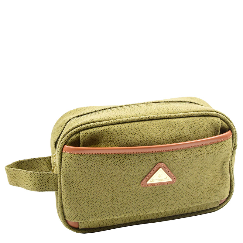 Faux Leather Toiletry Wash Bag Travel HOL8202 Green 5