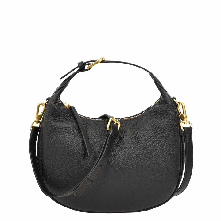 Women's Oval Shoulder Bag Leather Hobo Purse Dakota Black