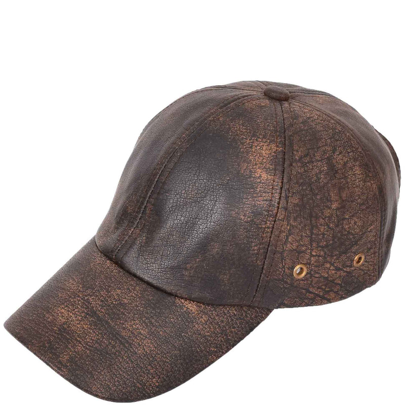 Classic Leather Baseball Cap Antique Brown 5