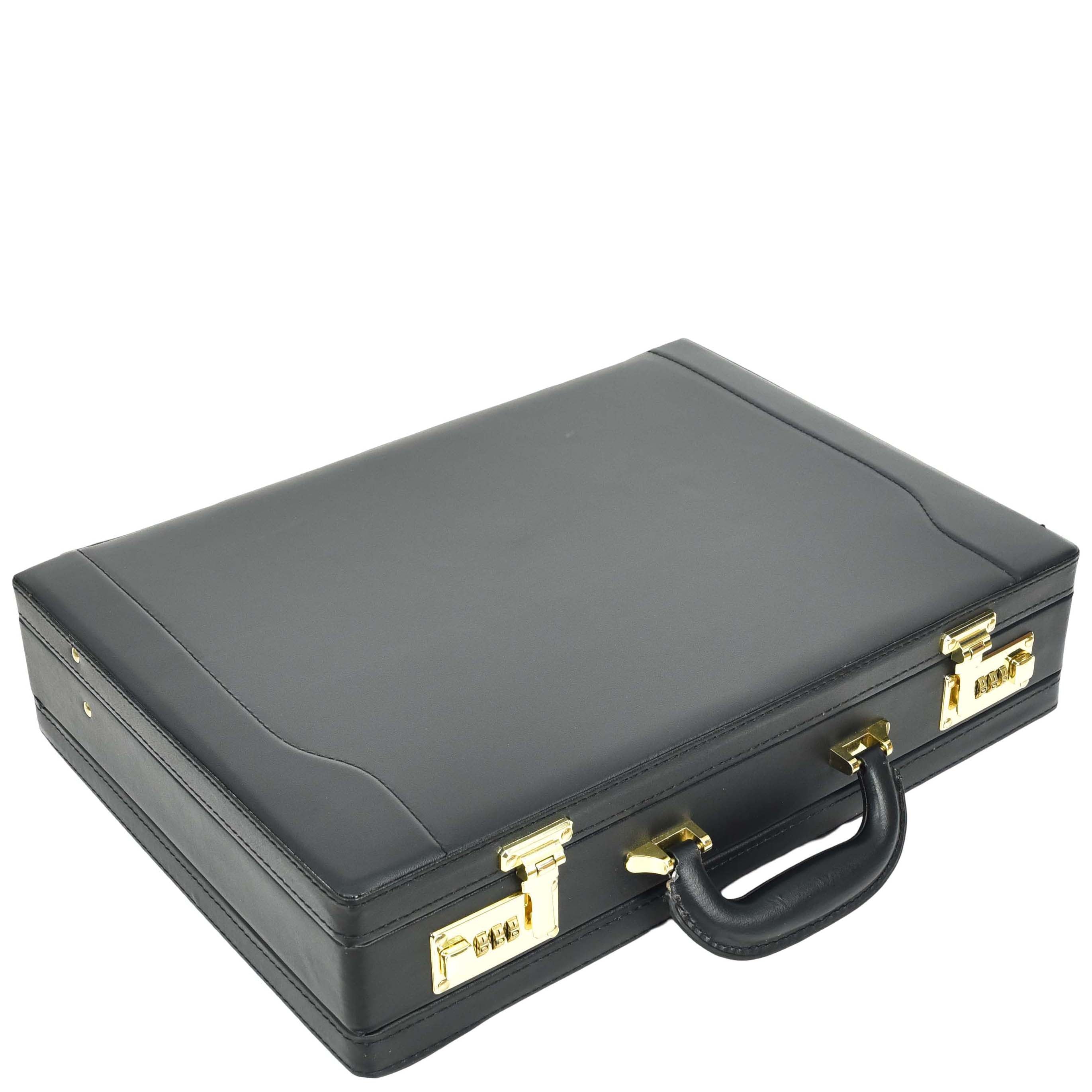 Leather Attache Case Combination Lock Expandable House of Leather