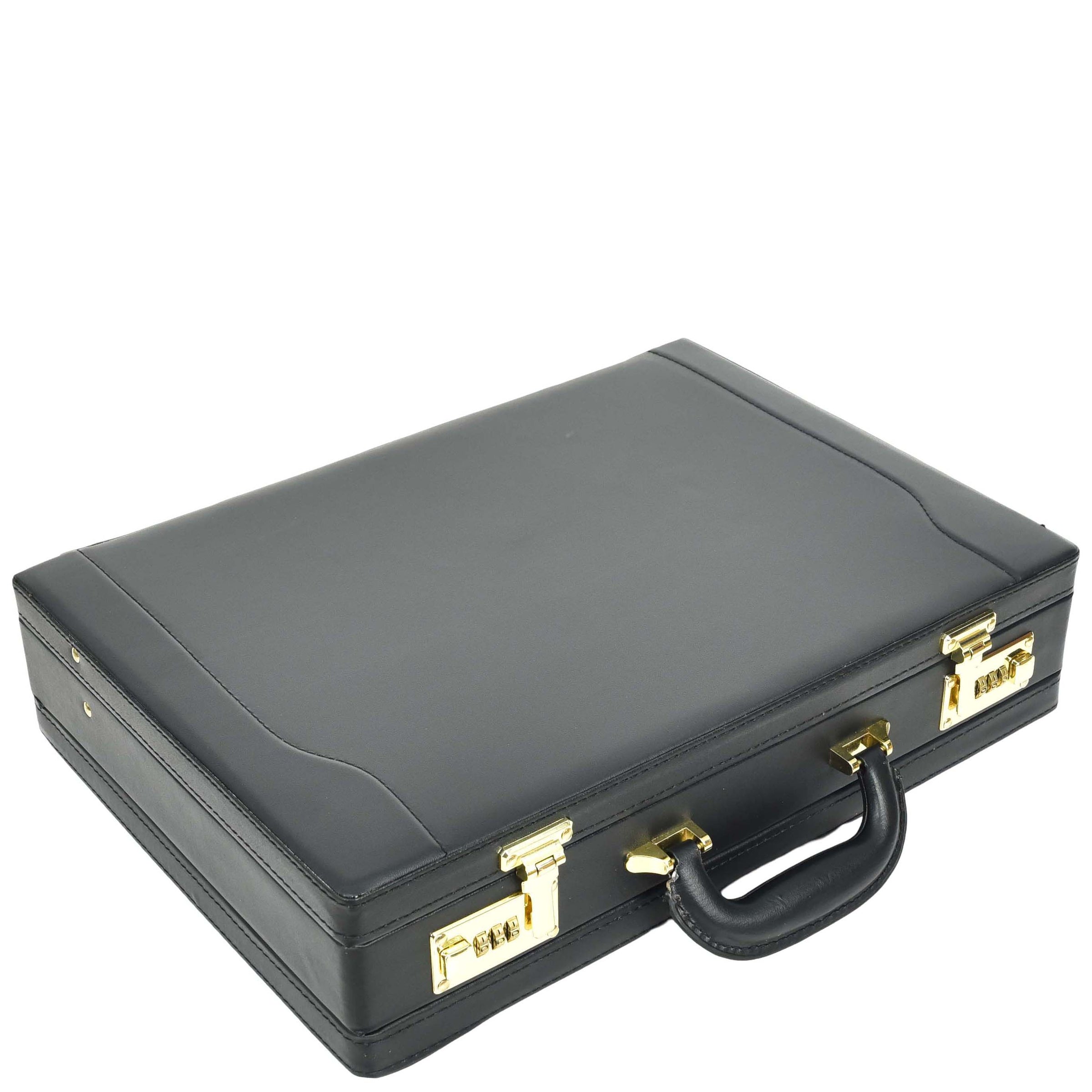 Leather Attache Case Combination Lock Expandable | House of Leather