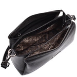 Womens Real Leather Shoulder Zip Bag Small Size Handbag Chloe Black 5