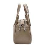 Womens Grained Leather Shoulder Bag Zip Small Size Handbag Daisy Taupe 5