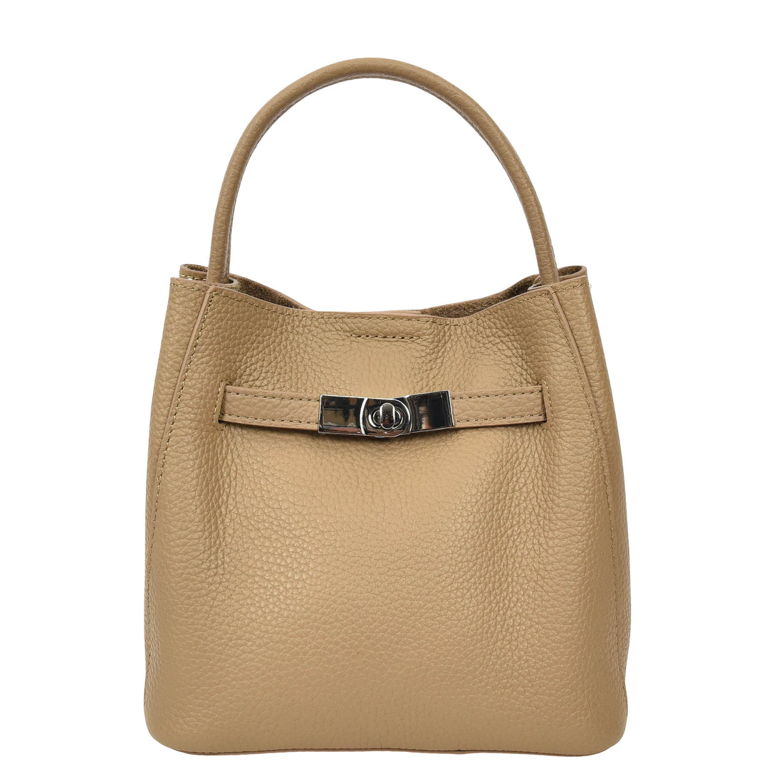 Women’s Small Handbag with Detachable Strap & Removable Zip Pouch Stacey Tan 8