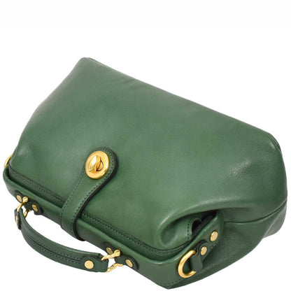 Womens Real Leather Bag Doctor Handbag HOL848 Green 5