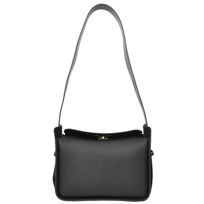 Womens Real Leather Classic Shoulder Bag Penelope Black 4