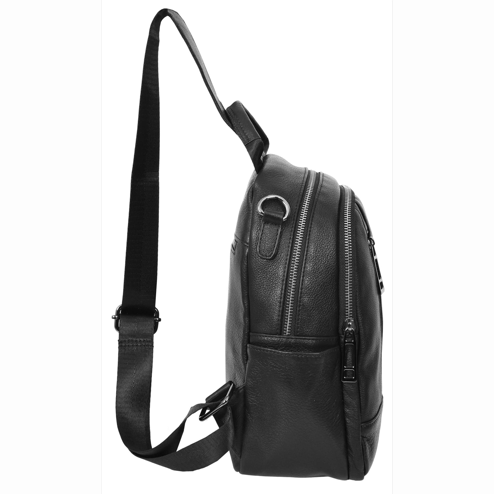 Womens Real Leather Casual Backpack Victoria Black 4