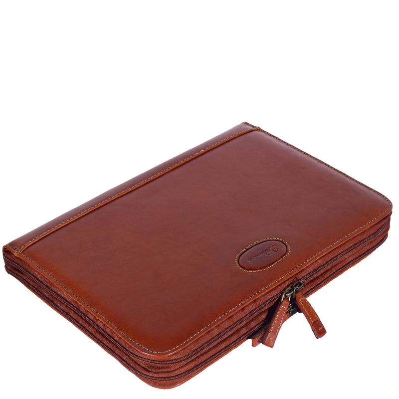 Real Leather Portfolio Case A4 Document Holder Cookbury Chestnut 5