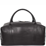 Leather Holdall Weekend Duffle Bag Travel Carry on Black Volos 5