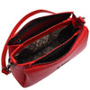 Womens Real Leather Shoulder Zip Bag Small Size Handbag Chloe Red 5