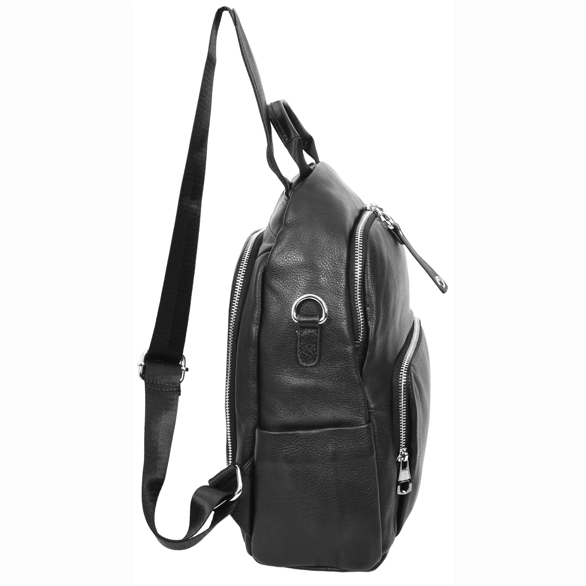 Womens Real Leather Casual Backpack Eliza Black 4