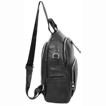 Womens Real Leather Casual Backpack Eliza Black 4