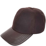 Classic Hat Leather Canvas Baseball Cap Brown 4