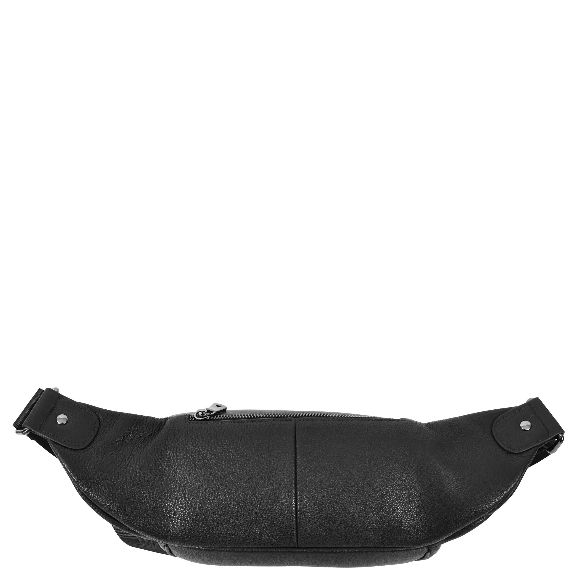 Real Leather Bum Bag Milan Black 4