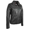 Womens Real Leather Classic Jacket Zip Box Style Camila Black 5