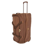 Faux Leather Large Size Wheeled Holdall H070 Tan 5