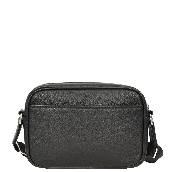Men's Real Leather Messenger Trendy Shoulder Bag Organiser Zipped Pockets Ace Black