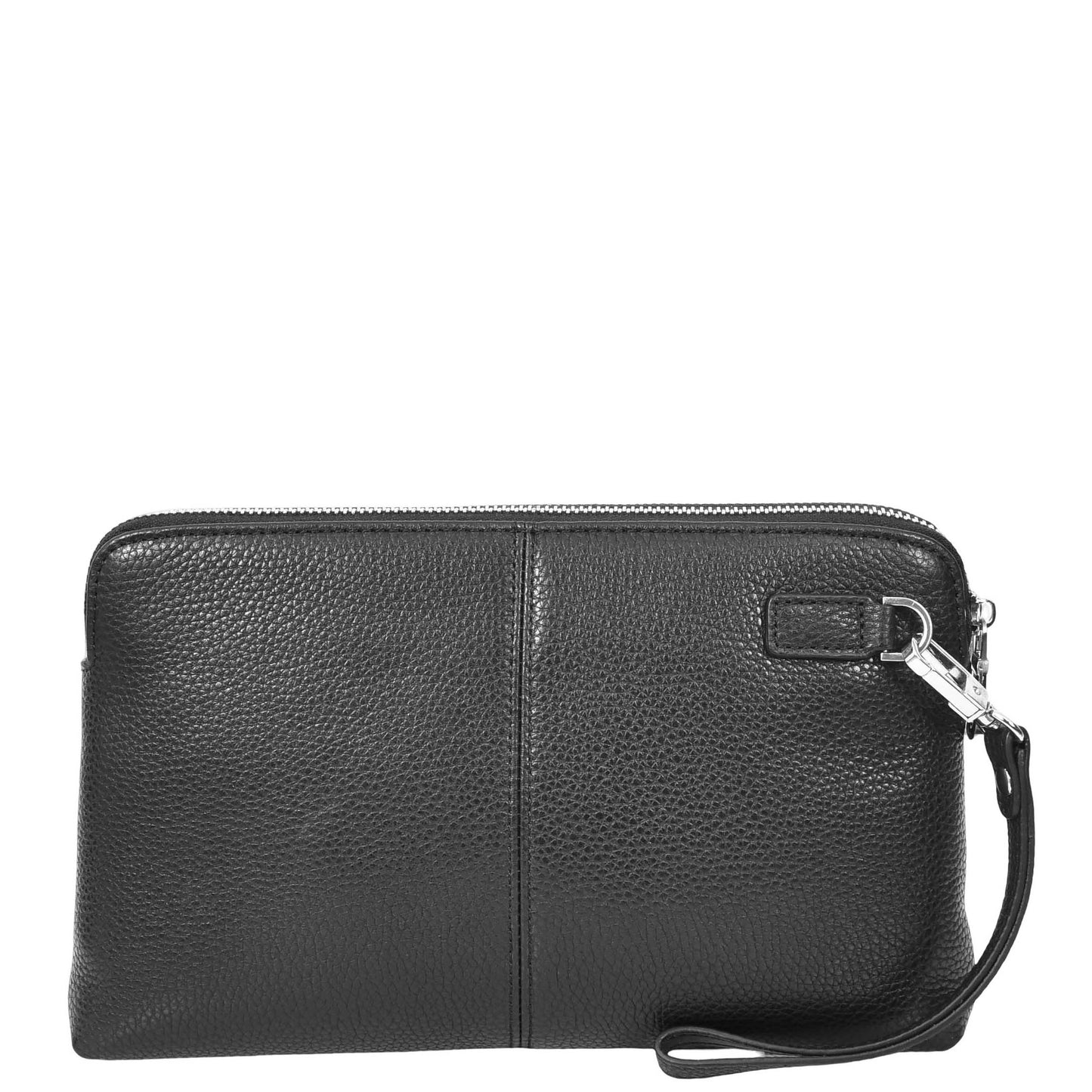 Real Leather Pouch Wrist Bag Stirling Black 1