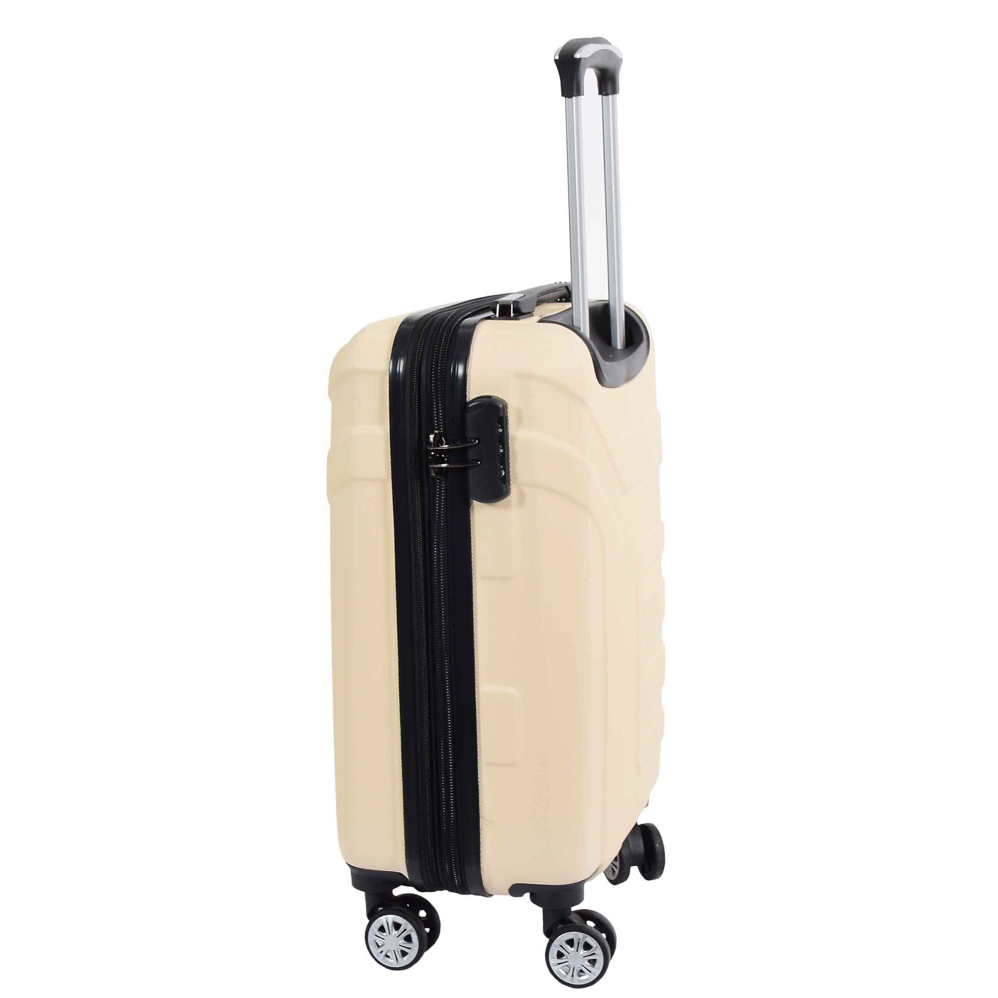 Expandable 4 Wheeled Cabin Hard Luggage Sydney Off White 6