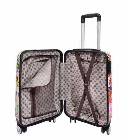 Four Wheels Hard Shell Alphabets Print Luggage Burgos 4