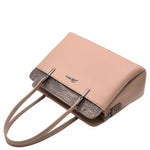 Real Leather Elegant Tote Zip Medium Shoulder Bag EDNA Taupe 5