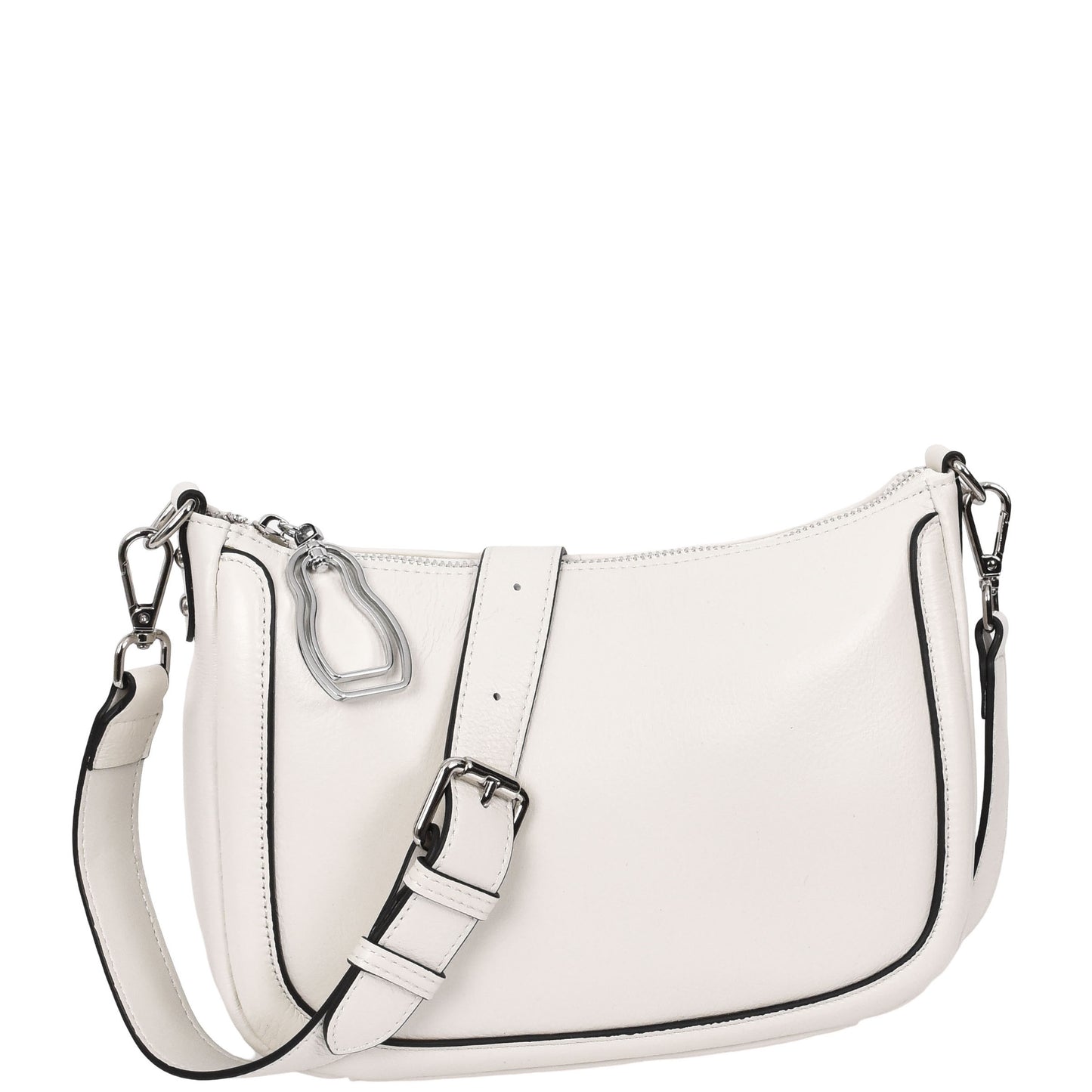 Womens Leather 2-in-1 Cross Body Handbag Aurora White 2